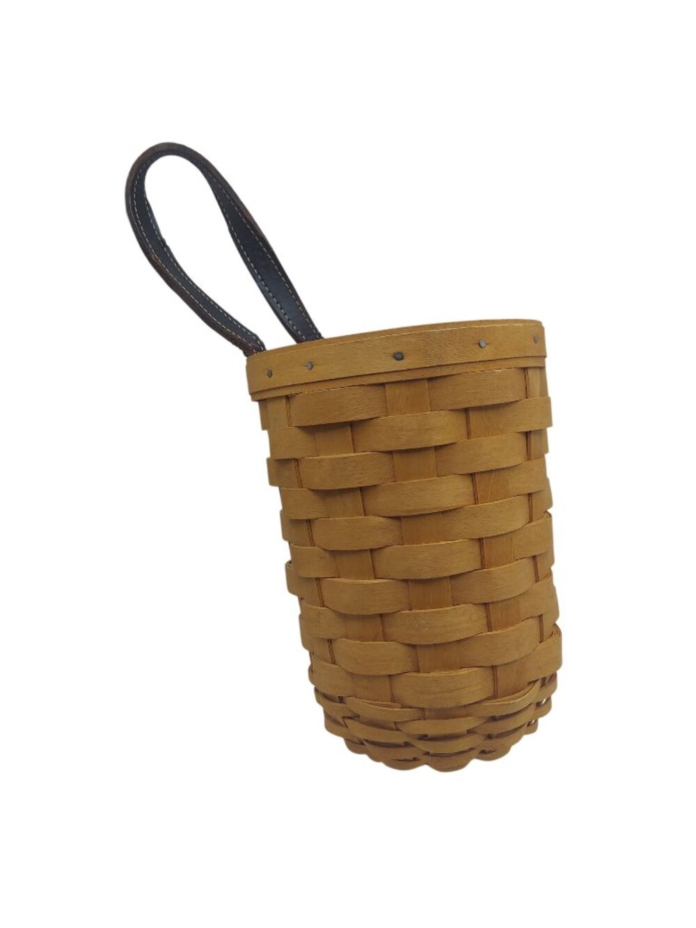 Longaberger Gatehouse Hanging Basket Hand Woven Leather Strap 2002 Farmhouse USA